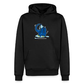 The elephant showers with a trunk - Men’s Premium Organic Hoodie - black - Front - Nico (187cm)