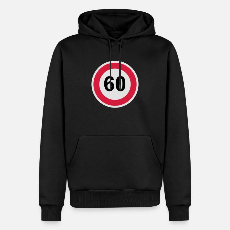 60 - Männer Premium Bio Hoodie - Schwarz