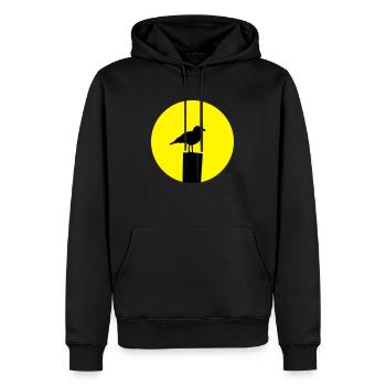 Möwe Sonne - Männer Premium Bio Hoodie - Schwarz - Vorne - Nico (187cm)