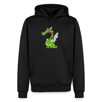 Pixel Drache, Game Design - Männer Premium Bio Hoodie - Schwarz - Vorne - Nico (187cm)