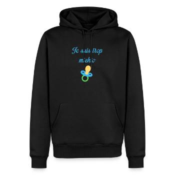 trop michto - Sweat à capuche Premium bio Homme - noir - Devant - Nico (187cm)