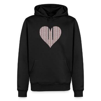 HEART - Männer Premium Bio Hoodie - Schwarz - Vorne - Nico (187cm)