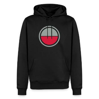 Emblème de la Pologne - Sweat à capuche Premium bio Homme - noir - Devant - Nico (187cm)