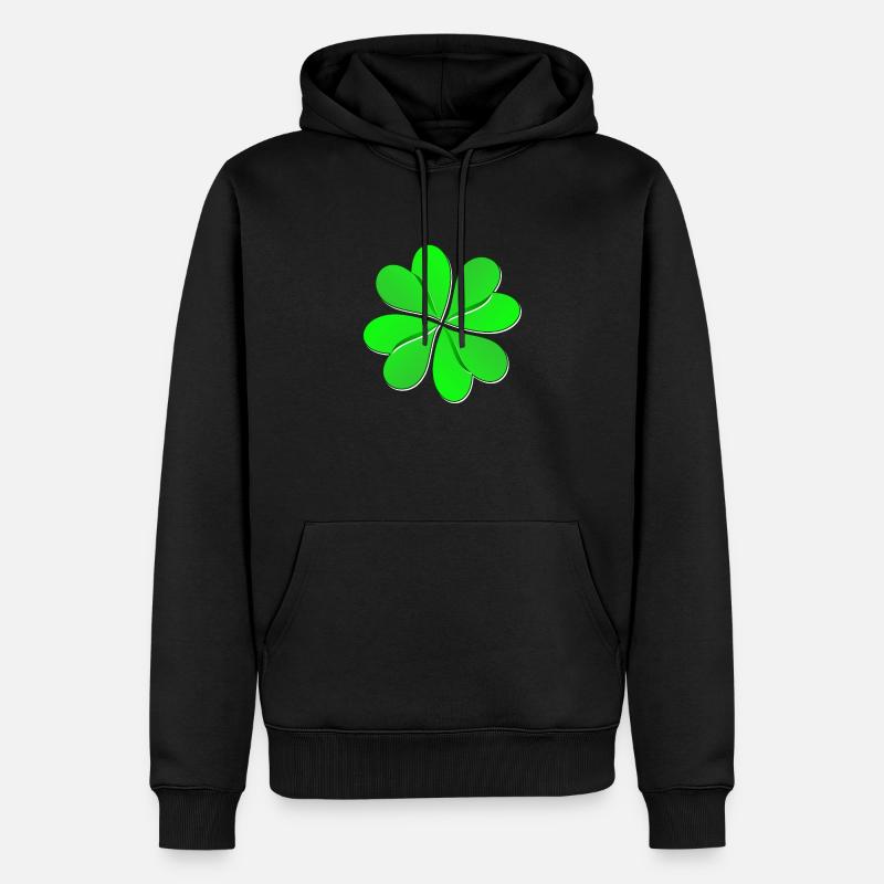 Kleeblatt - Männer Premium Bio Hoodie - Schwarz