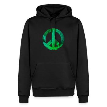 paix avec le chanvre - Sweat à capuche Premium bio Homme - noir - Devant - Nico (187cm)