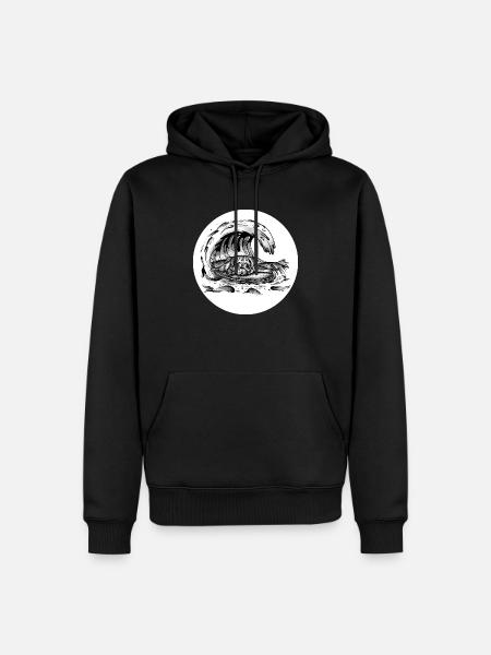 Mops Welle - Männer Premium Bio Hoodie - Schwarz