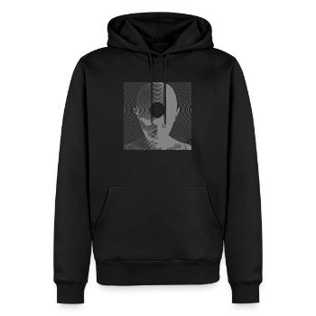 Free-Mind-grey - Männer Premium Bio Hoodie - Schwarz - Vorne - Nico (187cm)