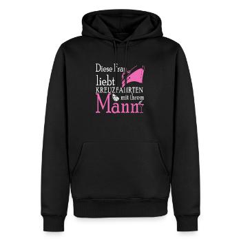 Kreuzfahrten mit dem Mann - Männer Premium Bio Hoodie - Schwarz - Vorne - Nico (187cm)