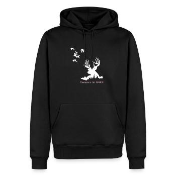 chasse - Sweat à capuche Premium bio Homme - noir - Devant - Nico (187cm)