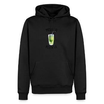 MOJITO PLEASE - Sweat à capuche Premium bio Homme - noir - Devant - Nico (187cm)