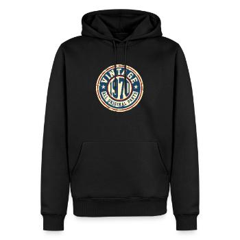Vintage 1970 - Männer Premium Bio Hoodie - Schwarz - Vorne - Nico (187cm)