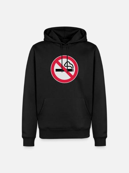 No smoking sign - Männer Premium Bio Hoodie - Schwarz