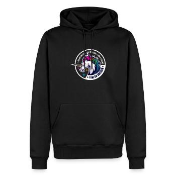unicorne - Sweat à capuche Premium bio Homme - noir - Devant - Nico (187cm)