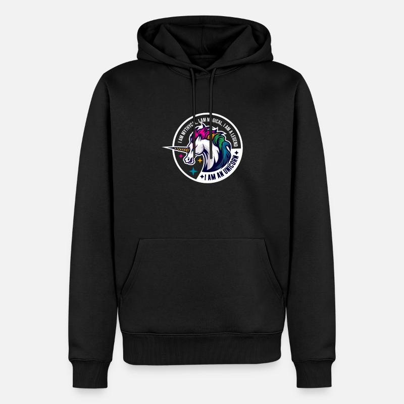 unicorne - Sweat à capuche Premium bio Homme - noir