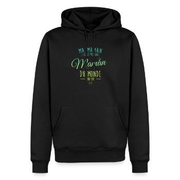 Meilleur maman du monde entier - Sweat à capuche Premium bio Homme - noir - Devant - Nico (187cm)