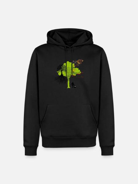 homme_arbres - Sweat à capuche Premium bio Homme - noir