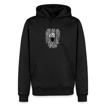 lion sauvage - Sweat à capuche Premium bio Homme - noir - Devant - Nico (187cm)