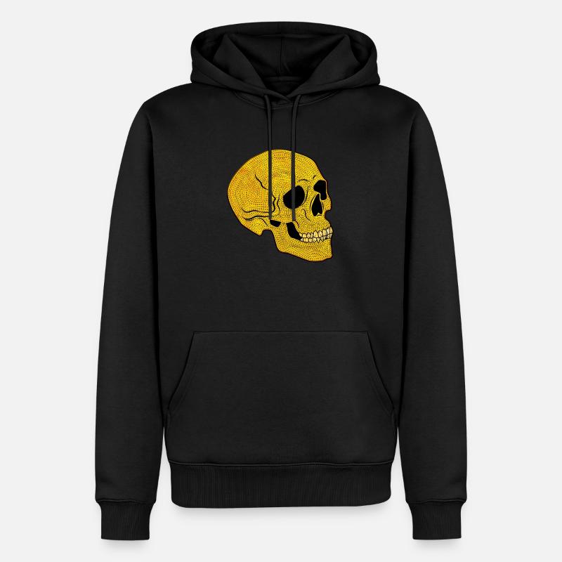 YellowSkull - Männer Premium Bio Hoodie - Schwarz
