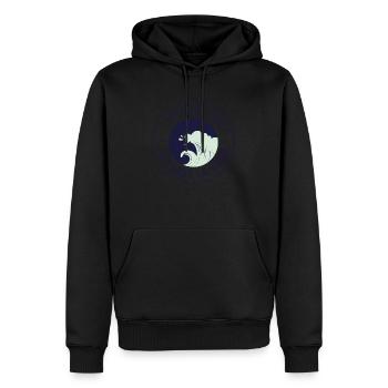 Je peux pas j'attends la vague - Sweat à capuche Premium bio Homme - noir - Devant - Nico (187cm)