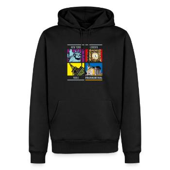 Frankenthal - Männer Premium Bio Hoodie - Schwarz - Vorne - Nico (187cm)