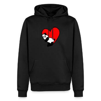panda coeur - Sweat à capuche Premium bio Homme - noir - Devant - Nico (187cm)