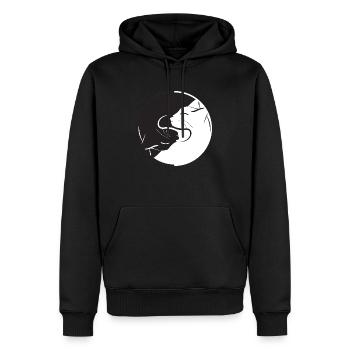 Yin Yang Katze - Männer Premium Bio Hoodie - Schwarz - Vorne - Nico (187cm)