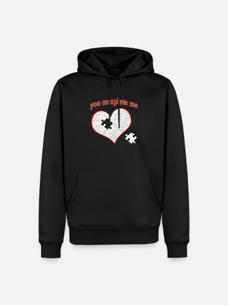 Wir sind komplett - Männer Premium Bio Hoodie - Schwarz