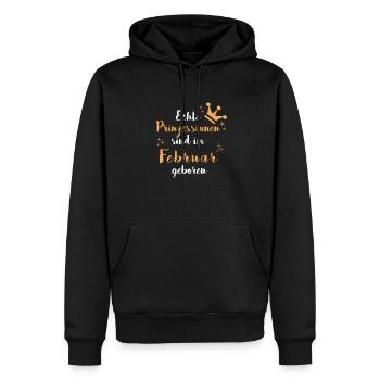 FEBRUAR GEBURTSTAG PRINZESSIN - Männer Premium Bio Hoodie - Schwarz - Vorne - Nico (187cm)