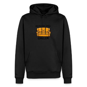 Chiller - Männer Premium Bio Hoodie - Schwarz - Vorne - Nico (187cm)