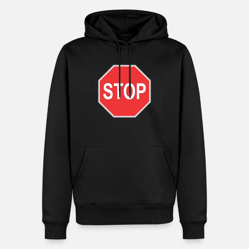 Panneau stop - Sweat à capuche Premium bio Homme - noir