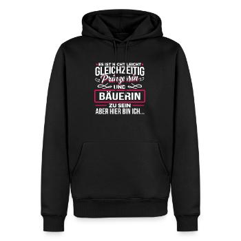 BÄUERIN - Prinzessin - Männer Premium Bio Hoodie - Schwarz - Vorne - Nico (187cm)