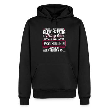 PSYCHOLOGIN - Prinzessin - Männer Premium Bio Hoodie - Schwarz - Vorne - Nico (187cm)