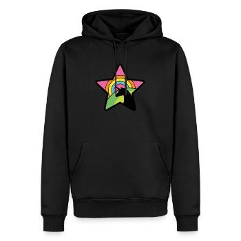 Einhorn Stern - Männer Premium Bio Hoodie - Schwarz - Vorne - Nico (187cm)