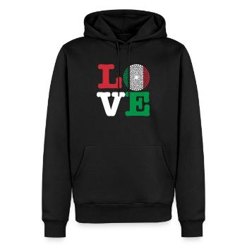 Italy Italien Italia HERZ Mandala - Männer Premium Bio Hoodie - Schwarz - Vorne - Nico (187cm)