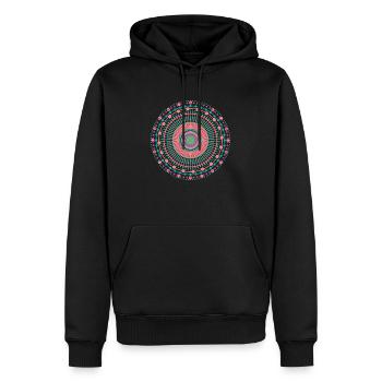 Mandala - Männer Premium Bio Hoodie - Schwarz - Vorne - Nico (187cm)