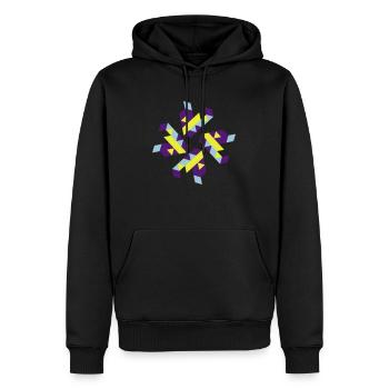 geometry - Männer Premium Bio Hoodie - Schwarz - Vorne - Nico (187cm)