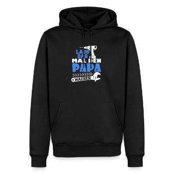 Lass das mal den Papa machen - Männer Premium Bio Hoodie - Schwarz - Vorne - Nico (187cm)