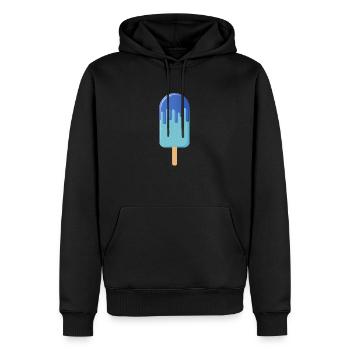 Eis am Stiel 003 AllroundDesigns - Männer Premium Bio Hoodie - Schwarz - Vorne - Nico (187cm)