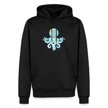 Octocute - Sweat à capuche Premium bio Homme - noir - Devant - Nico (187cm)