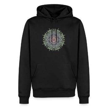 Mandala - Männer Premium Bio Hoodie - Schwarz - Vorne - Nico (187cm)
