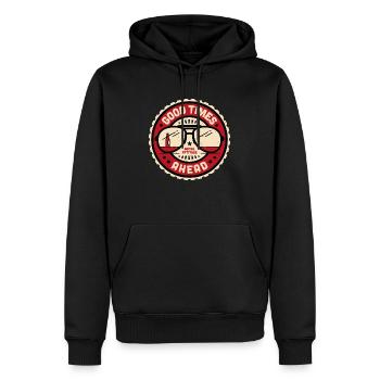 Beer Bottle Sunglasses Graphic - Men’s Premium Organic Hoodie - black - Front - Nico (187cm)