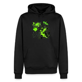 Green splatter - Men’s Premium Organic Hoodie - black - Front - Nico (187cm)