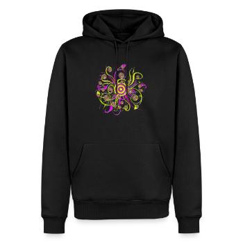 psychedelic flower - Männer Premium Bio Hoodie - Schwarz - Vorne - Nico (187cm)