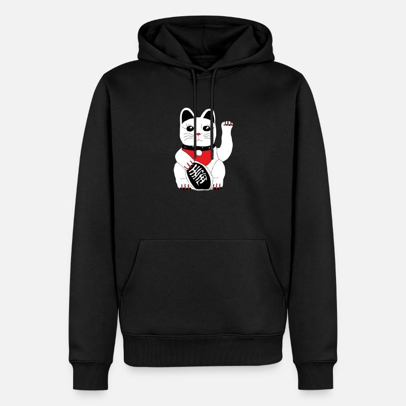Winkekatze - Männer Premium Bio Hoodie - Schwarz