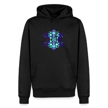 Trance Hexagon II - Männer Premium Bio Hoodie - Schwarz - Vorne - Nico (187cm)