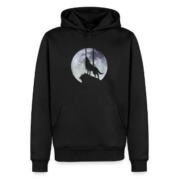 wolf - Männer Premium Bio Hoodie - Schwarz - Vorne - Nico (187cm)