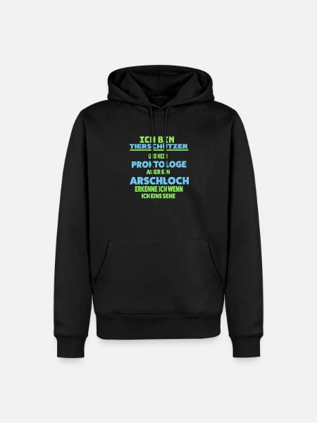 Tierschützer - Männer Premium Bio Hoodie - Schwarz