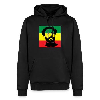Reggae - Sweat à capuche Premium bio Homme - noir - Devant - Nico (187cm)
