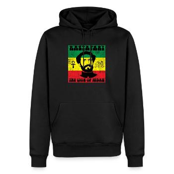Reggae - Sweat à capuche Premium bio Homme - noir - Devant - Nico (187cm)