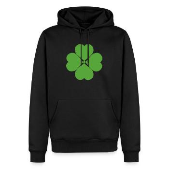 Kleeblatt - Männer Premium Bio Hoodie - Schwarz - Vorne - Nico (187cm)